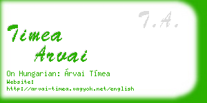 timea arvai business card