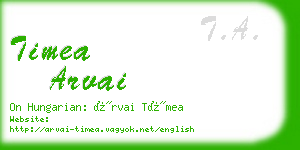 timea arvai business card